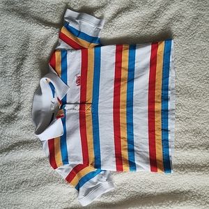 Vans XS Striped Cropped Polo Shirt